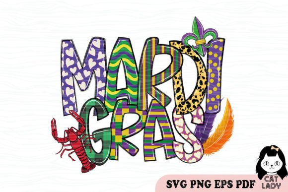 Alphabet Mardi Gras Design SVG PNG