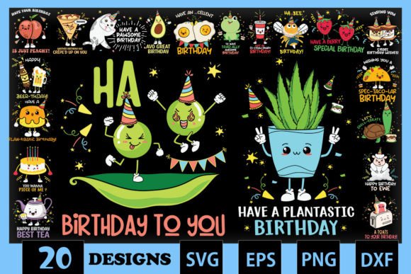 Birthday Puns SVG Bundle 20 Designs