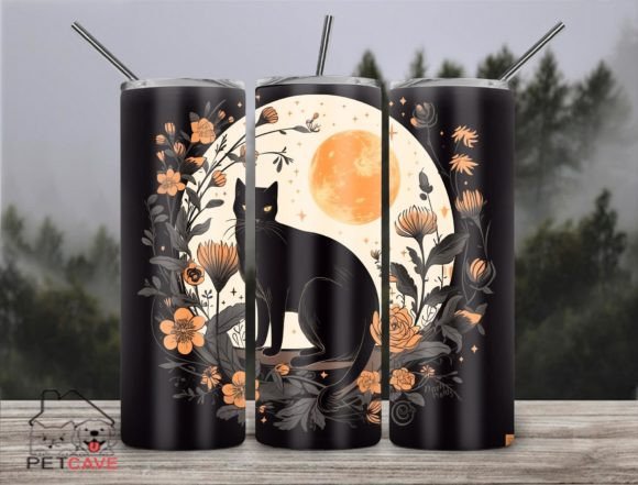 Cat and Moon Tumbler 20 Oz