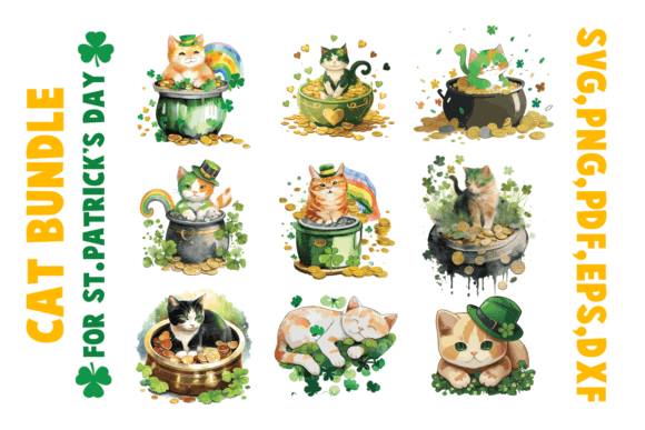 Cat Bundle, St Patrick's Day Cat Bundle