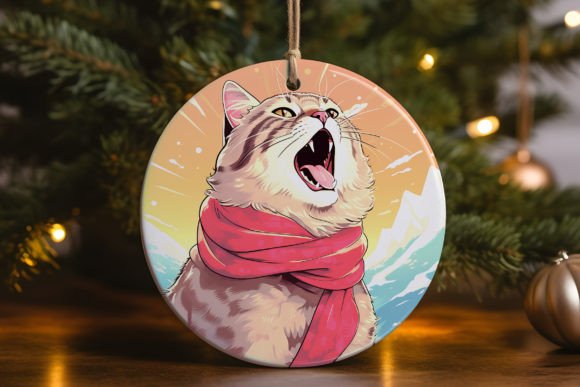 Cat Water Color Ornament