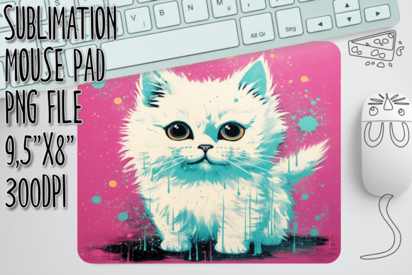 Charming Cat Faces Mouse Pad Artwork