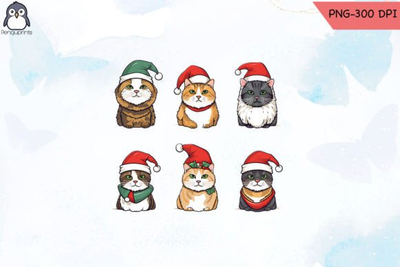 Christmas Cute Cat Set Sublimation