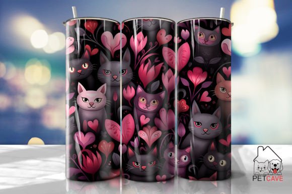 Colorful Cat-Themed Tumbler Wrap