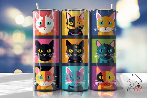 Elegant Cat Face Square Tumbler Wrap