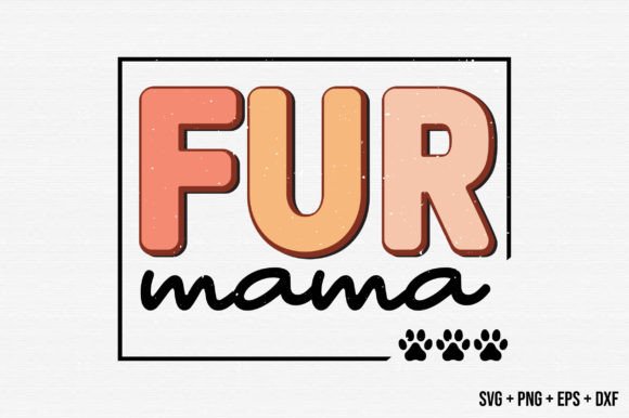 Fur Mama Cat Retro Design