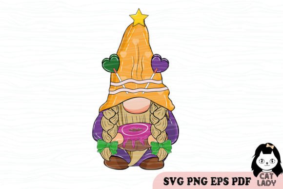 Gnome Mardi Gras Clipart SVG PNG