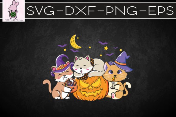 Halloween Cats Pumpkin Cat Witch