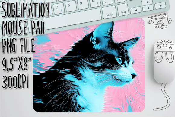 Joyful Cat Doodles Mouse Pad Design