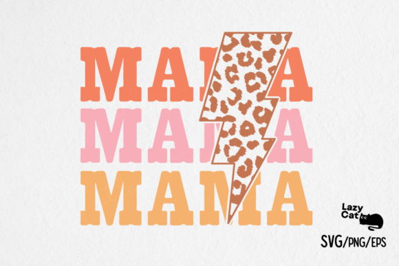Mama Lightning Bolt Leopard SVG Design