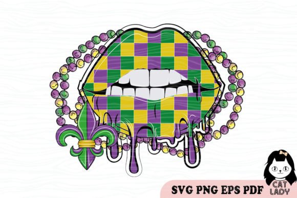 Mardi Gras Lips SVG PNG Sublimation