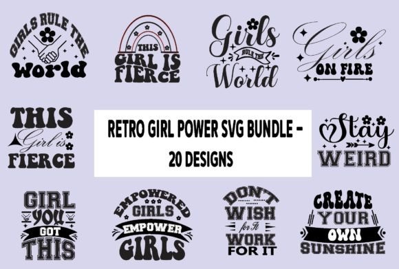 Retro Girl Power SVG Bundle