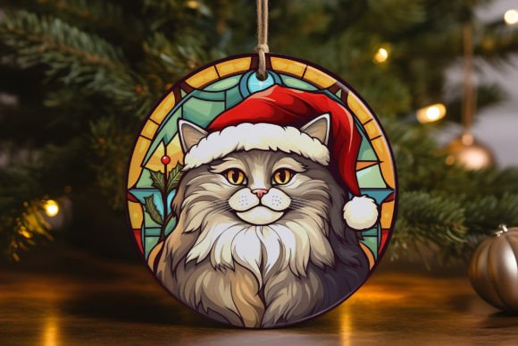 Siberian Santa Cat Ornament