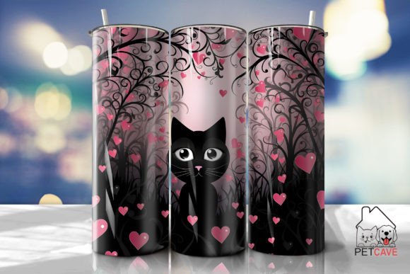 Whimsical Gray Brown Cat Tumbler